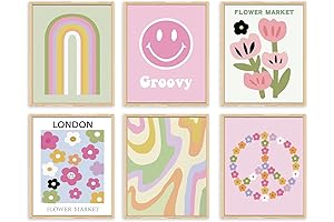 QIAOMICS Pink Wall Art Prints: Liven Up Your Space with Cute and Colorful Aesthetics