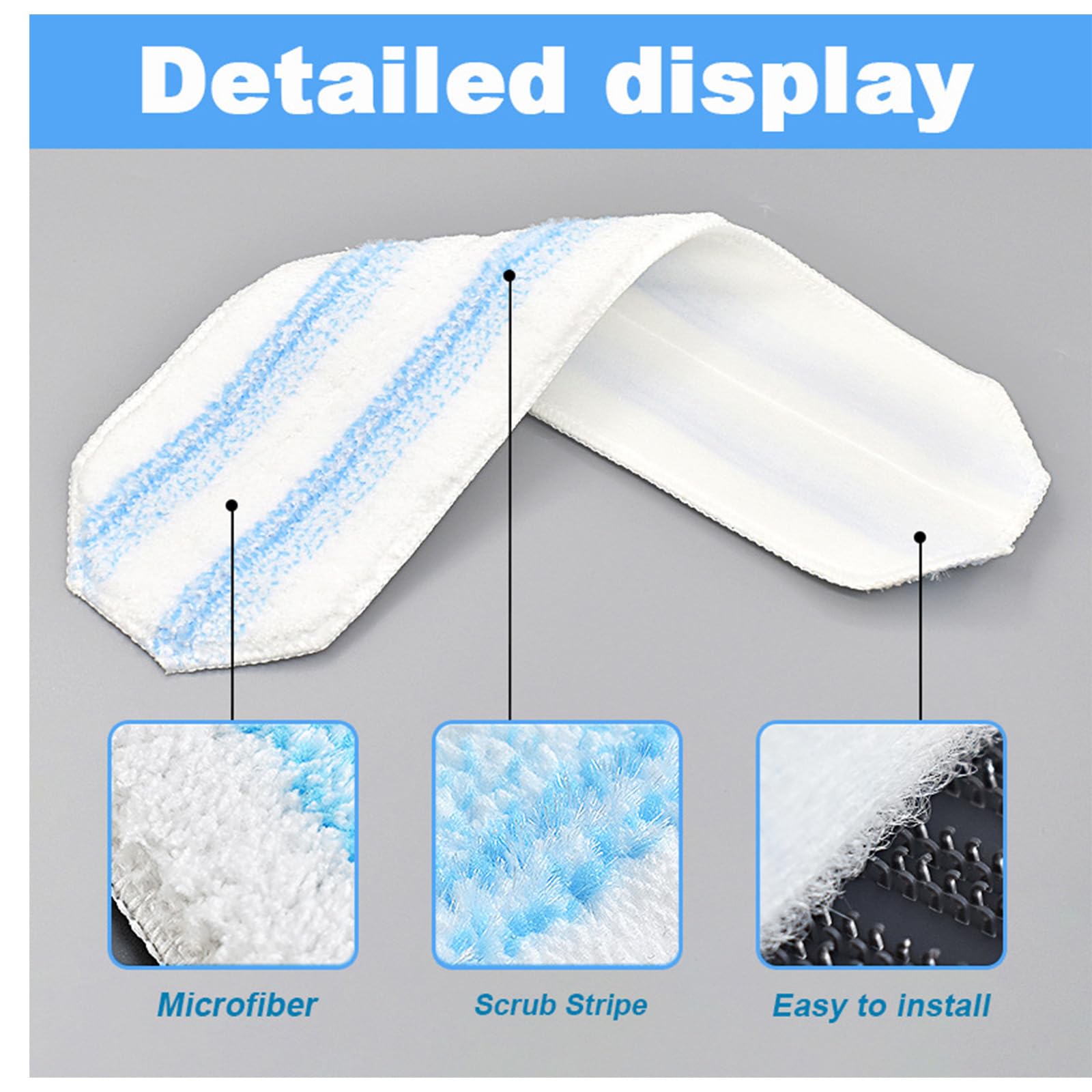 PATB-Lot De 6 Serpillères De Rechange En Microfibre Pour Balai H2Pro