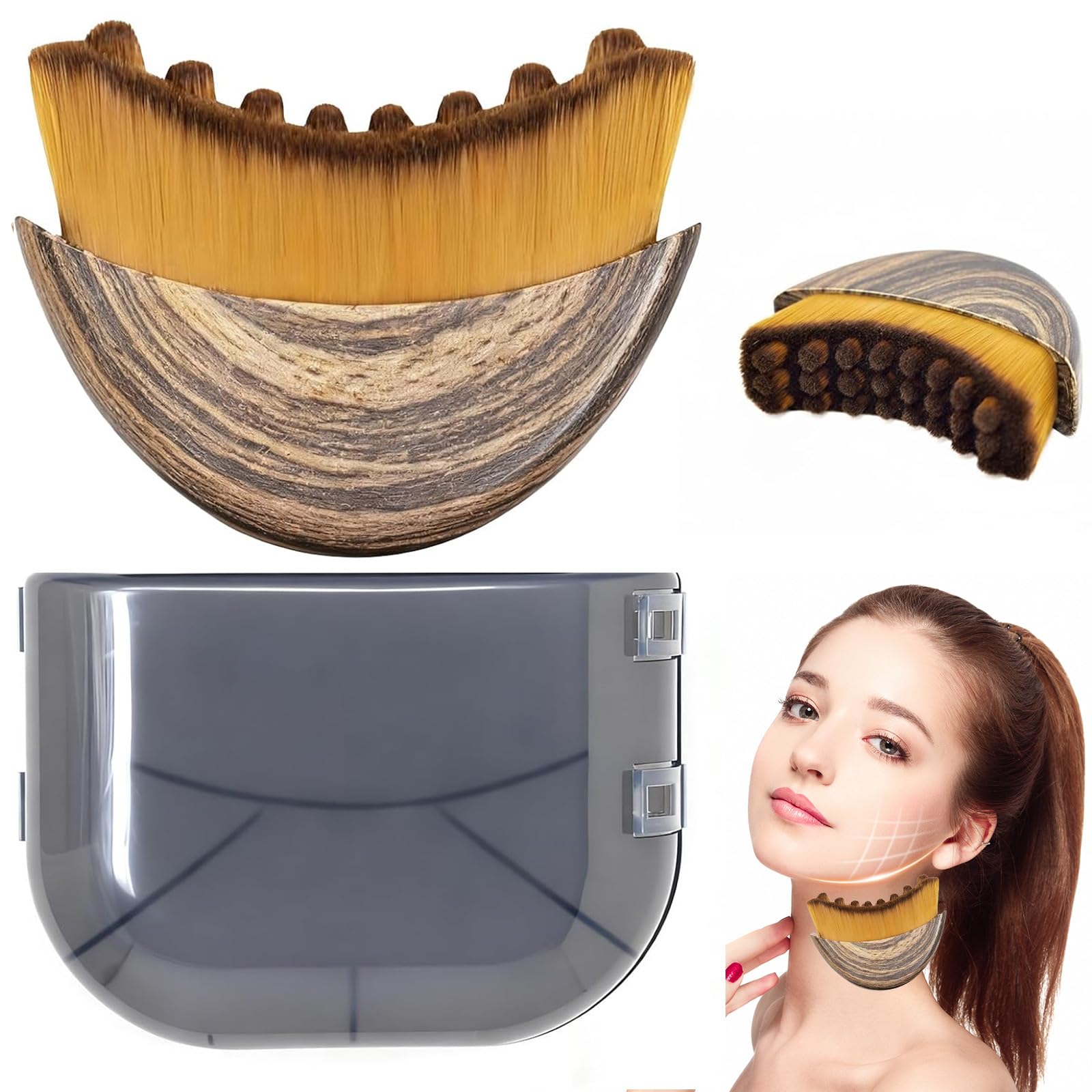 Lymphatic Contour Face Brush Lymphatic Drainage Massager for Sculpting Soft Gentle Bristles Suitable for All Skin Types Portable