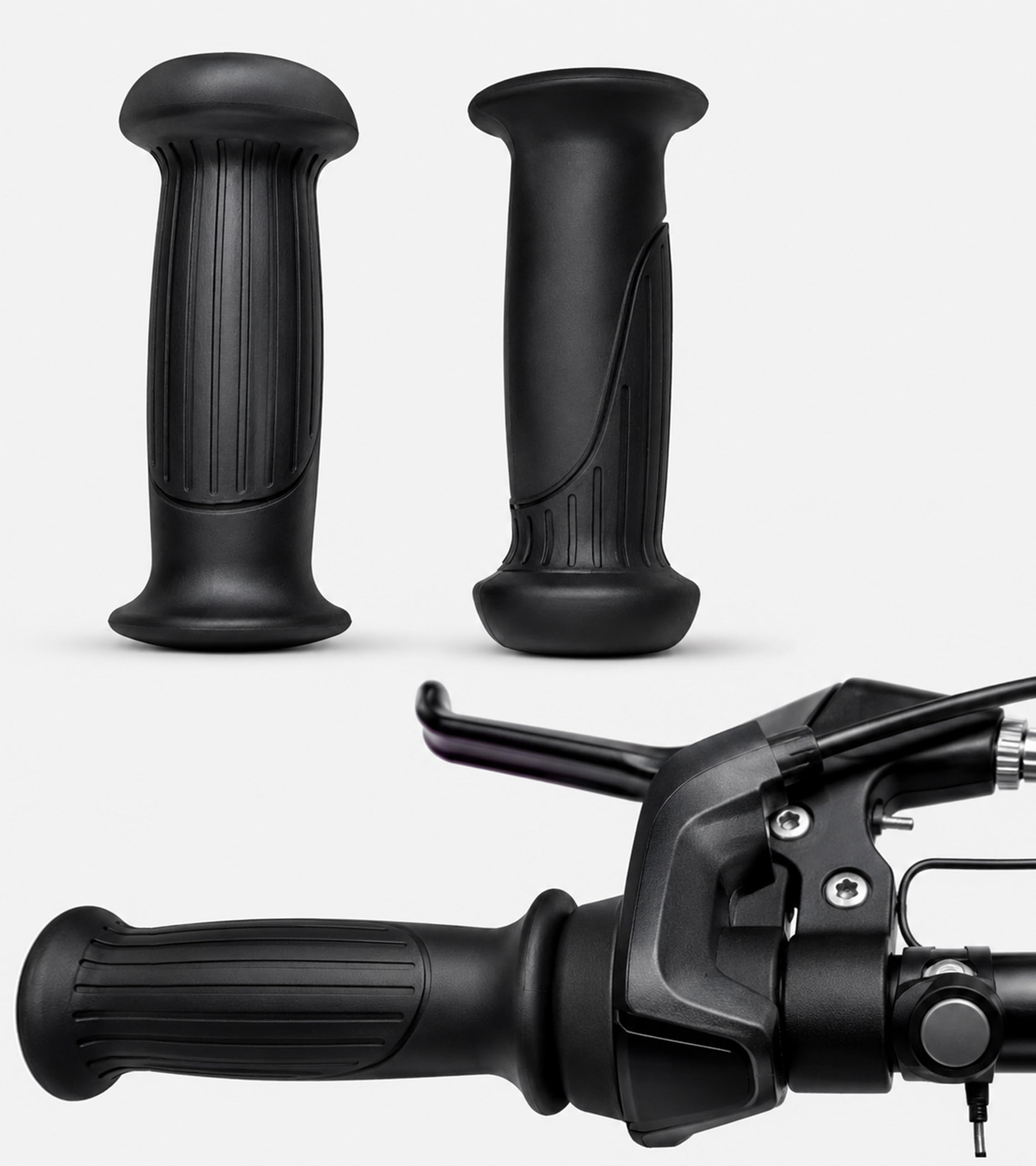 OXYGEN Kids Bicycle Handle Grip Set, Soft Rubber Anti-Slip Bike Handlebar Grips for Children's Cycles, Comfortable Hand Grip, Universal Fit, Black (Pair)-picture-14