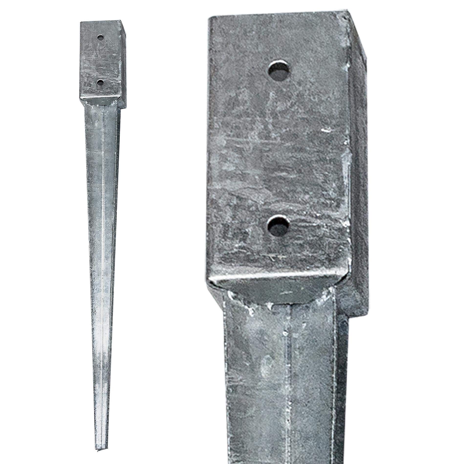 ESTEXO 12 Einschlaghülsen Vierkant 71x71x900 mm für Zaunpfosten Gartenzaun