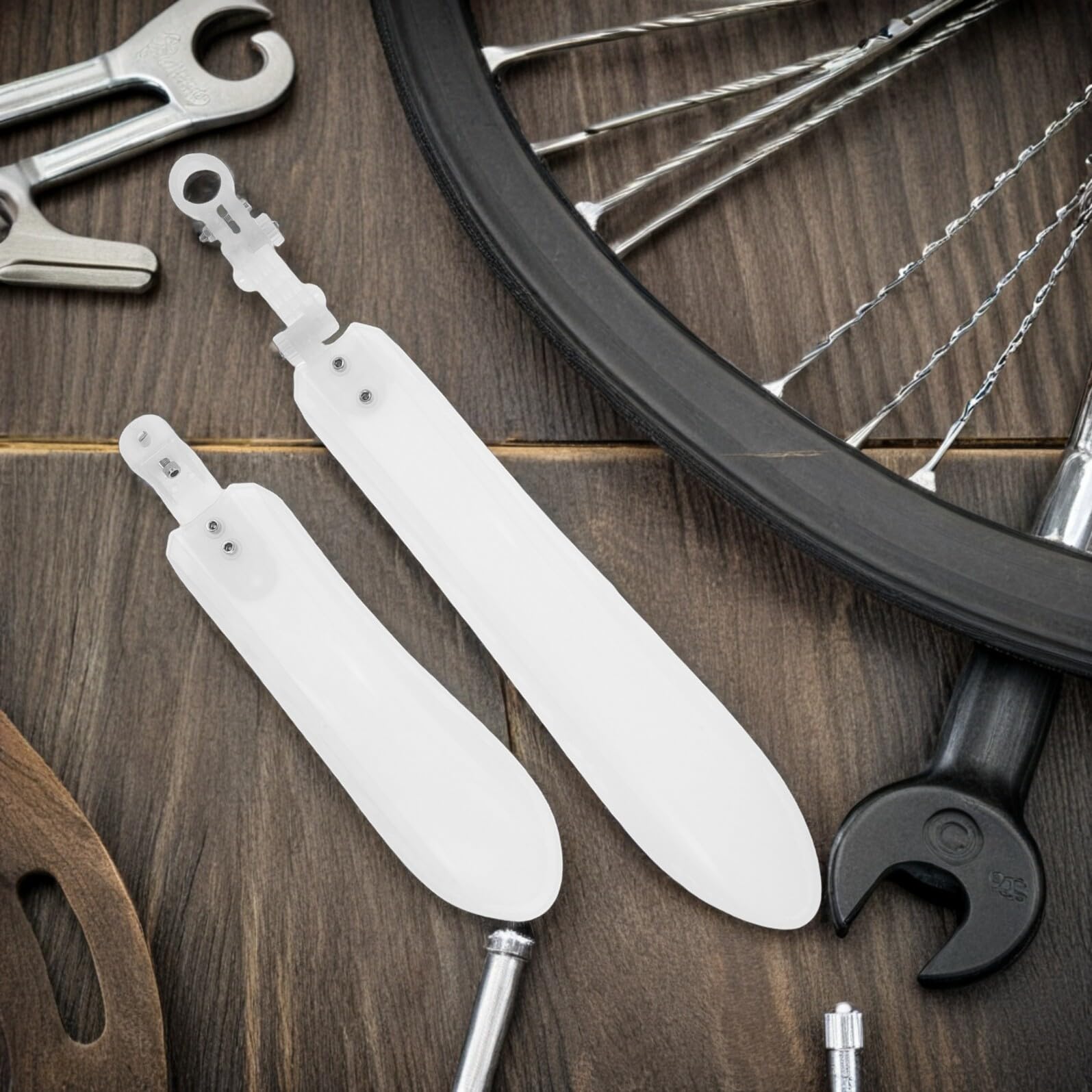 Guardabarros para Bicicleta de Plástico Luminoso, Delantero y Trasero, Resistente y Ligero, Compatible con Bicicletas de Montaña y Carretera, Protección contra Barro y Agua