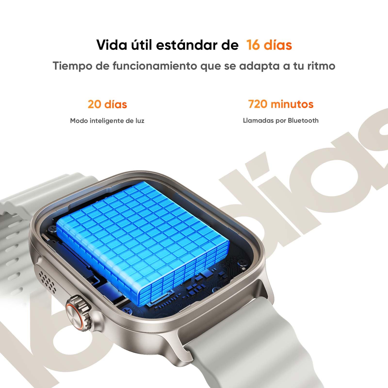 realme Watch 5 Smartwatch con Batería de 20 Días, Reloj Inteligente con 108 Modos de Deportes, Monitor de Salud, Reloj Inteligente 1.97" AMOLED y Resistente de IP68, NFC, GPS, Plata