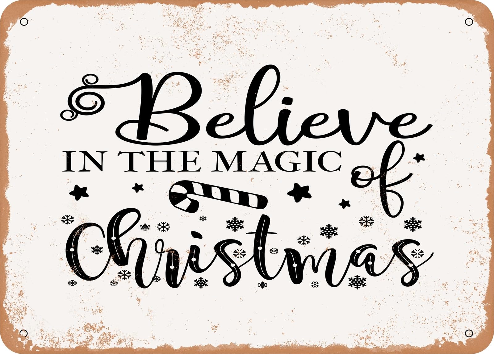 Miaomansenstore Metal Sign - Believe In The Magic Of Christmas - 3 - Vintage Look Sign Home Decor