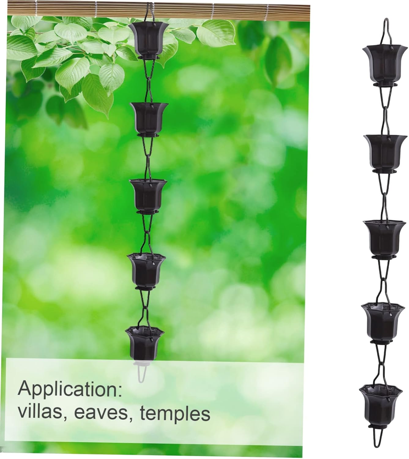 Rain Chain for Downspout Decorative Lotus Cup Rain Chain Japanese Design