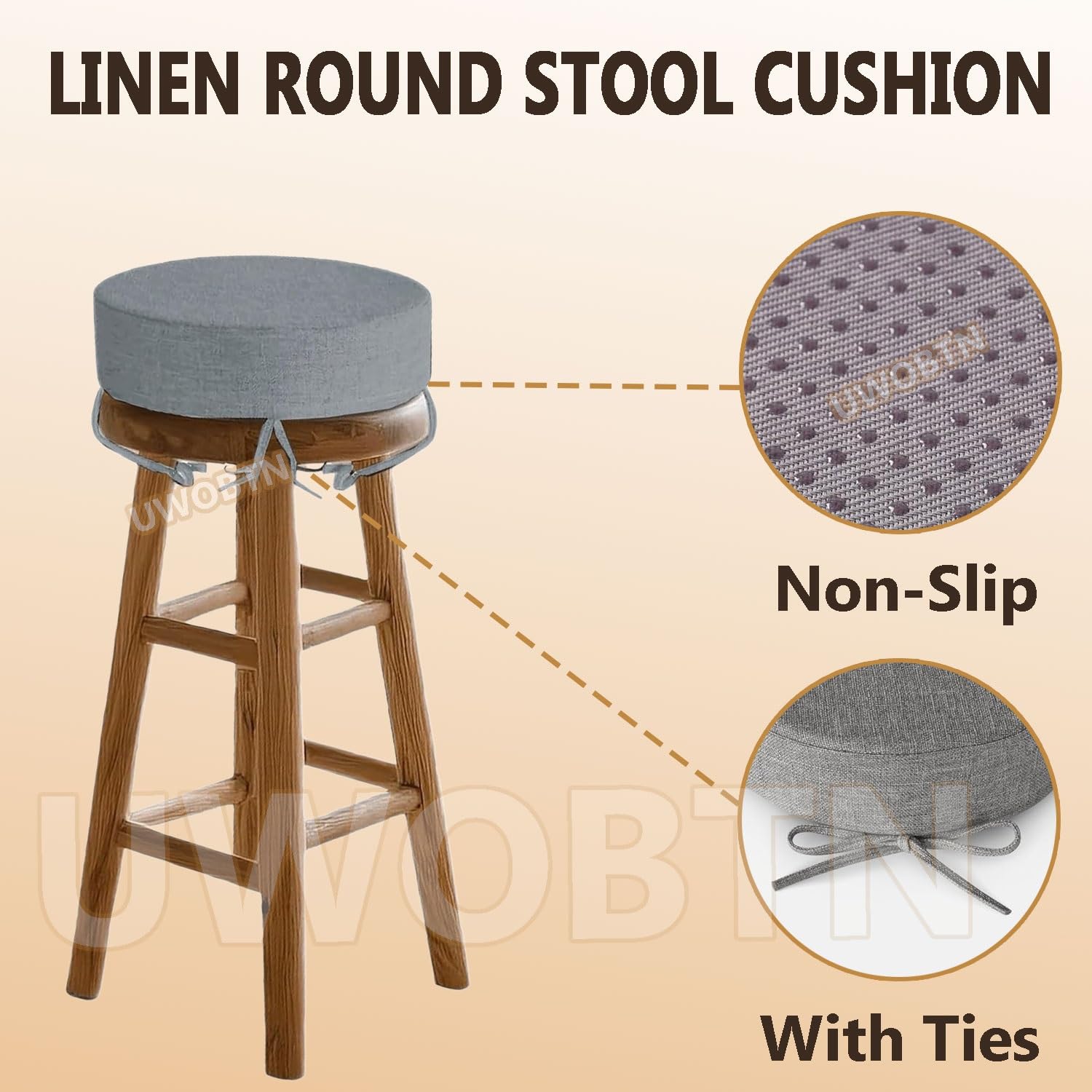 Cojín Redondo para Silla, 25cm/30cm/35cm/40cm/45cm Cojines para Silla de Comedor 3/5/8 Grueso Suave Antideslizante Almohadilla para Taburete Jardín, Interior, Exterior, Cocina(B6,35x8cm/14x3in)