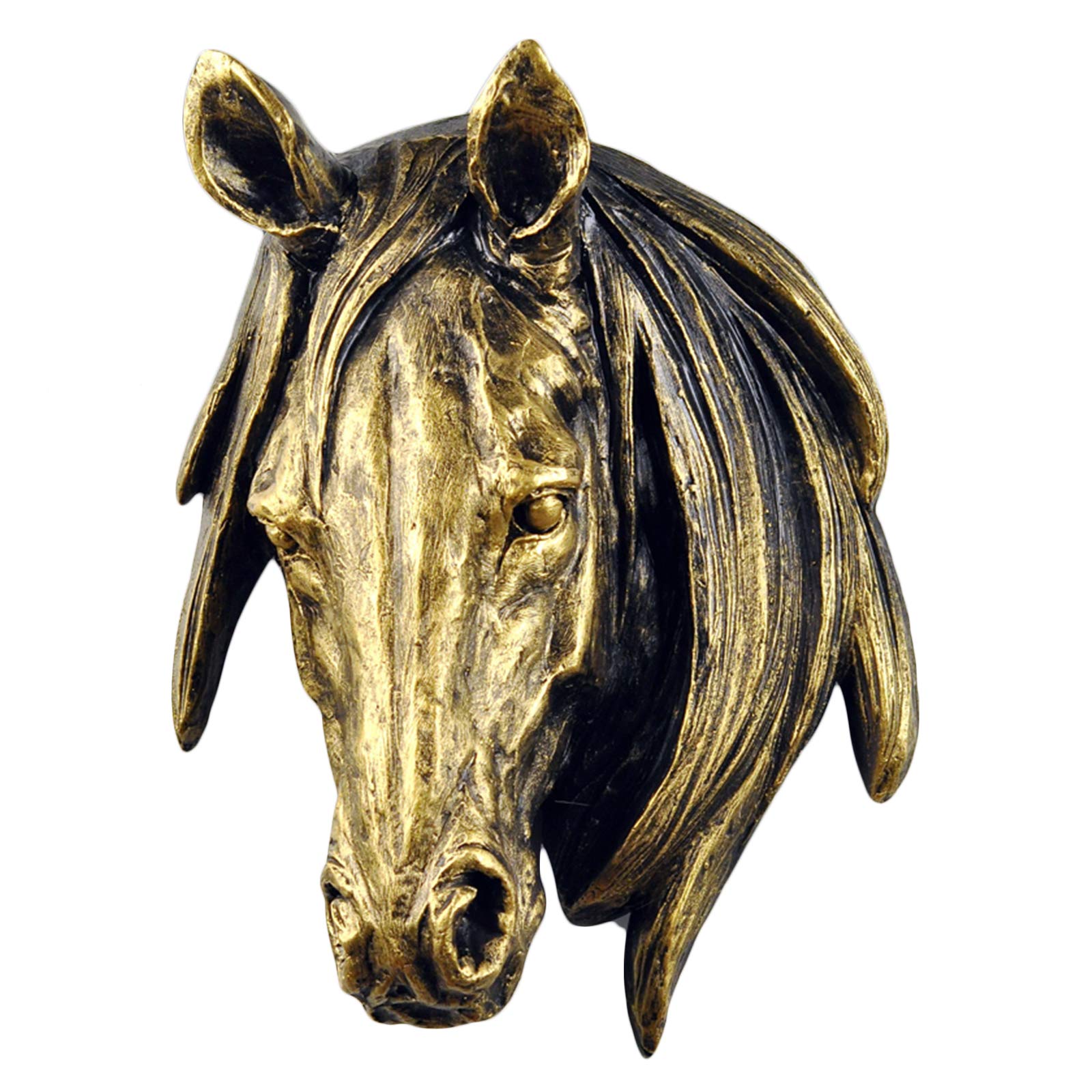 YXCQHZM Animal Head Wall Hanging 3D Craft Lion Horse Sculpture Hanging Animal Head Art Ornament for Garden Children's Bedrooms (38cm,Horse)