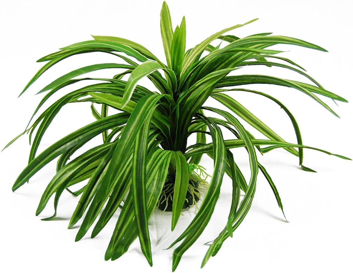 CNZ Aquarium Decor Fish Tank Decoration Ornament Artificial Plastic Plant Green (9-inch Green)