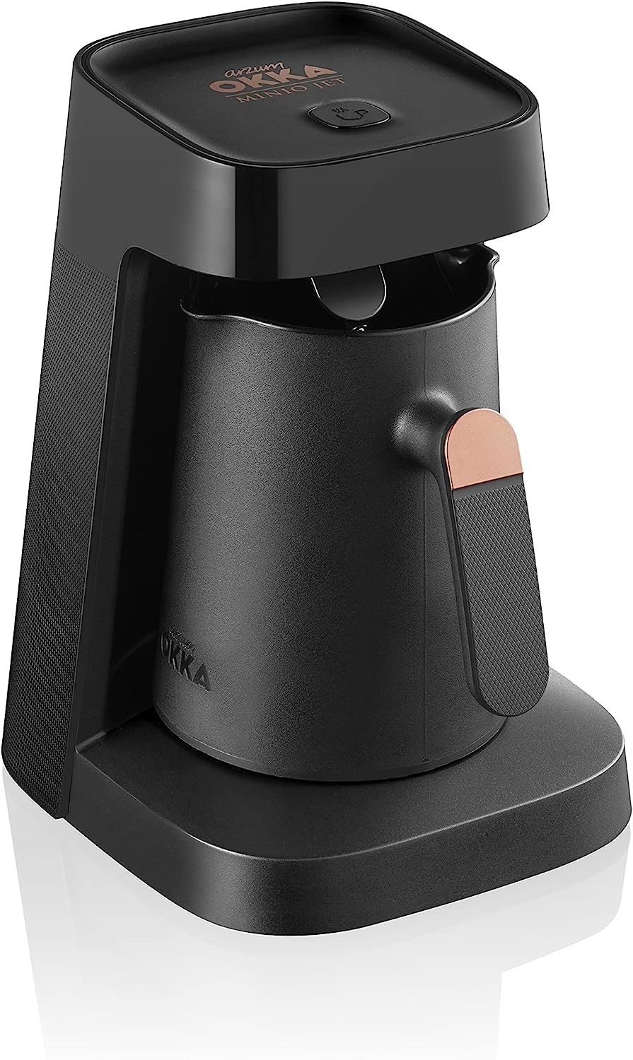 Arzum Okka Jet Electric Turkish Coffee Maker - Fast Brew Technology, Perfect Consistency, Smart Overflow Protection, Self-Cleaning Function, 400W, Black/Copper, 1 YEAR WARRANTY