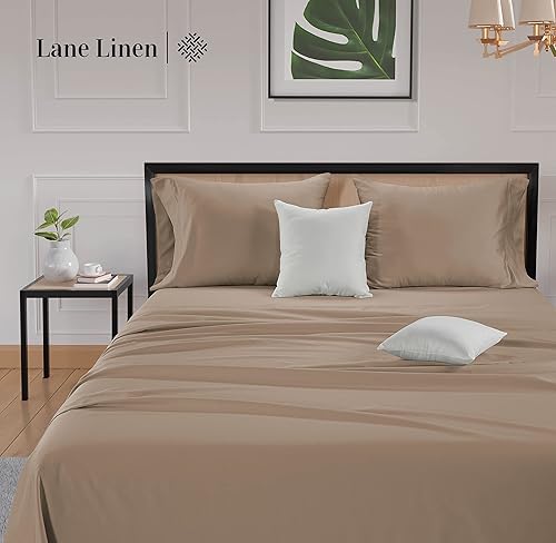 Miniatura 3 de Lane Linen Fundas de almohada 100% de satén de algodón tamaño King de 20 x 40 pulgadas con cierre de sobre, tela de algodón transpirable de fácil