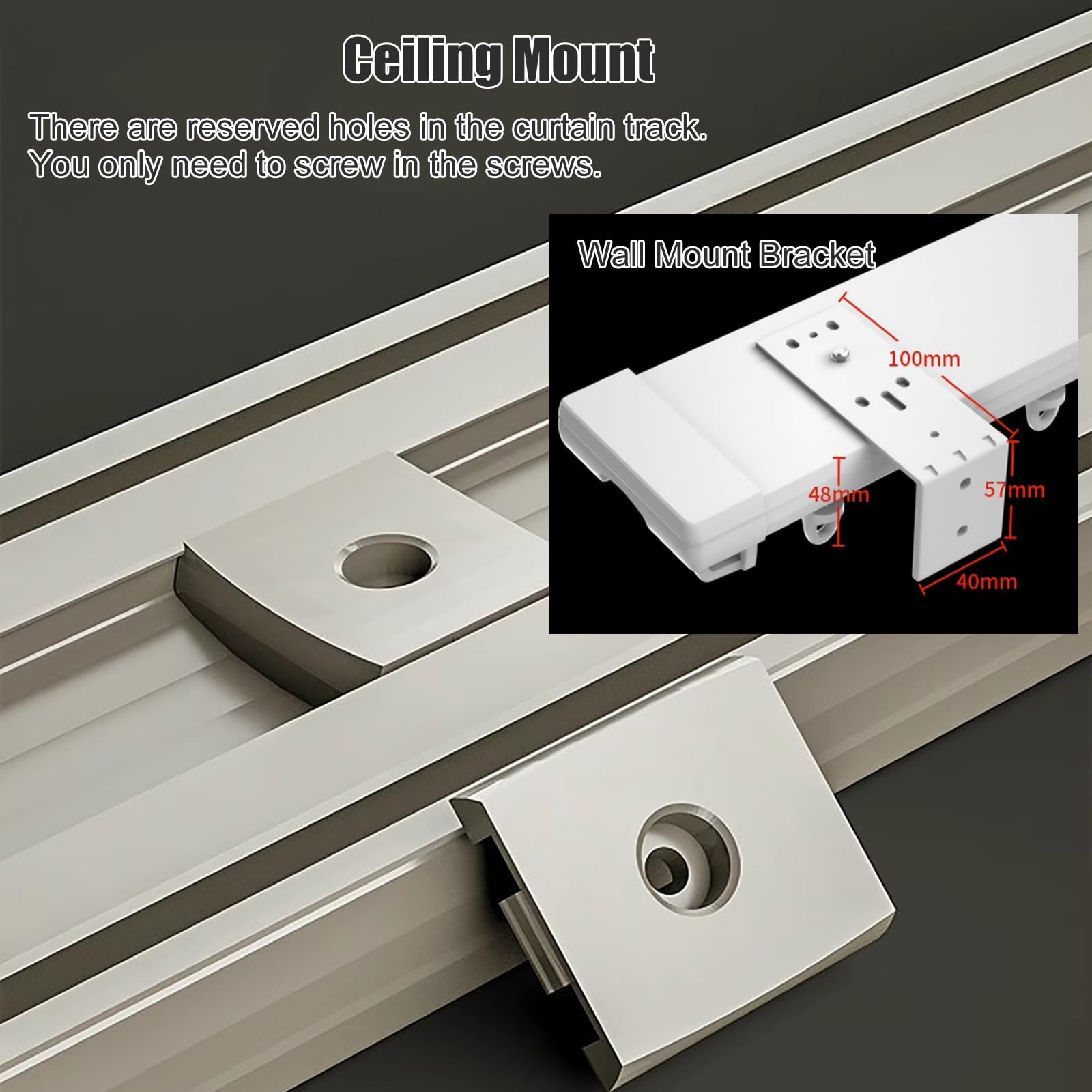 Heavy-Du - Sistema de riel deslizante doble para montaje en pared y techo, 2-8 m de longitud, divisor de habitación con riel de 10,6 cm, accesorios Clete para una suavidad suave