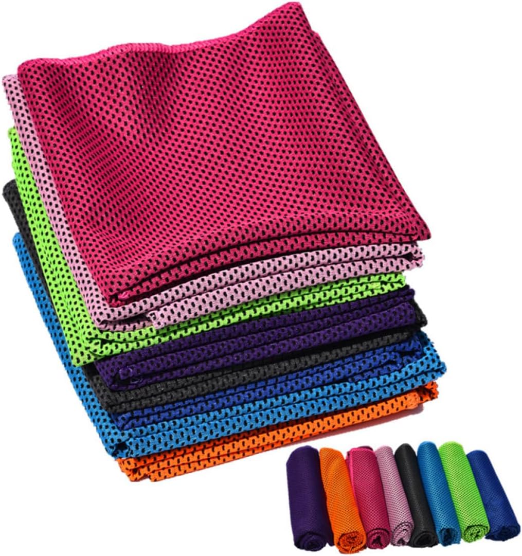 Cooling Sports Towel Microfiber Quick Dry Towels 2pcs Lightweight Absorbent Gym and Yoga Fitness for Outdoor Running Camping Random Color