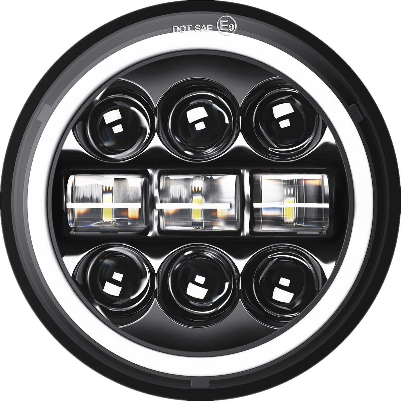 5,75-calowy reflektor Led motocyklowy Wysoka martwa wiązka 6000k 3500k DRL 12V 24V dla samochodu terenowego Motocykl ciężarówka(Model 05 1pcs)