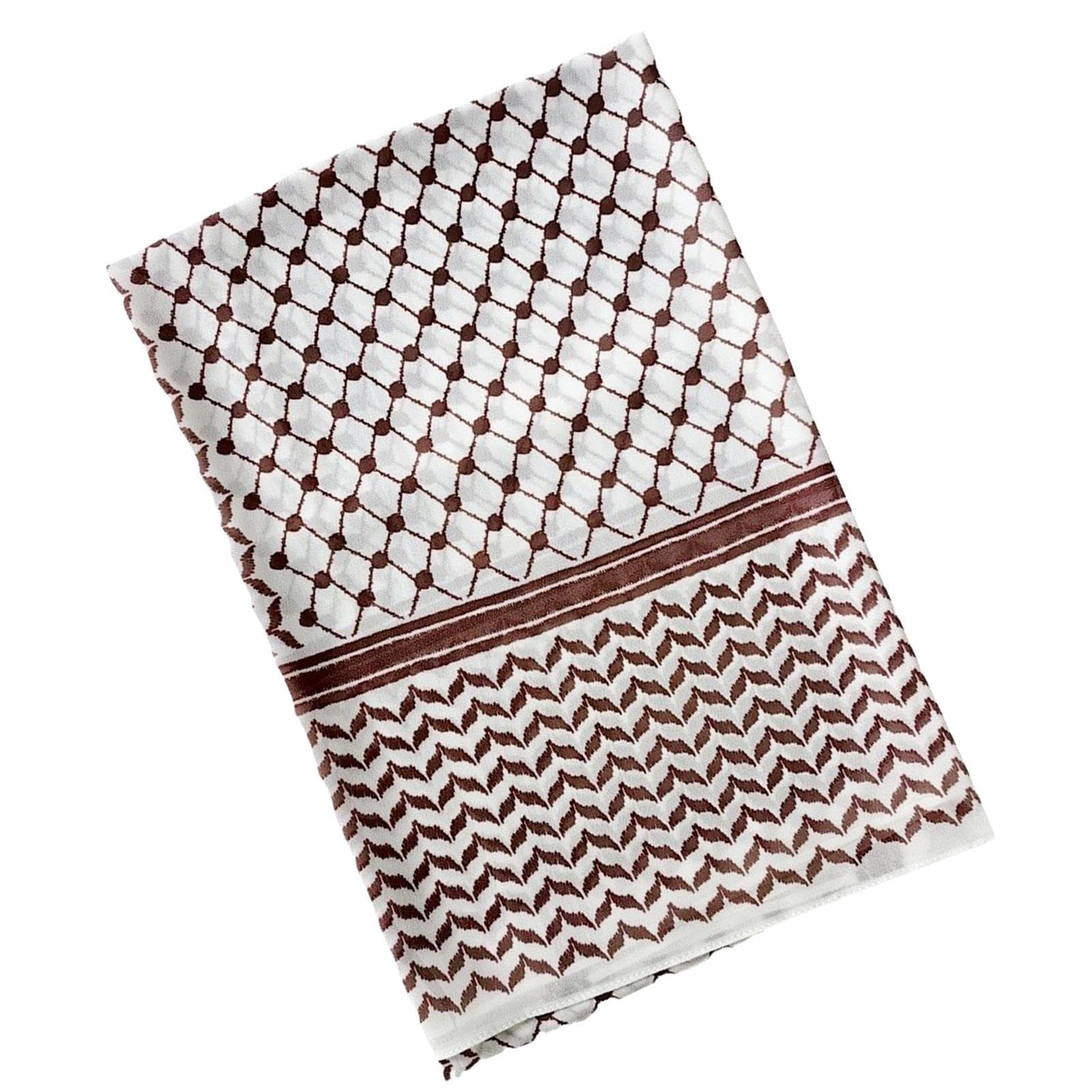 YAVQVINHirbawi Keffiyeh, Keffiyeh Scarf - Soft Scarf 70.87 x 27.56 Inches | Chiffon Keffiyeh Bandana Neck Scarf, Arab Wrap For Women And Girls