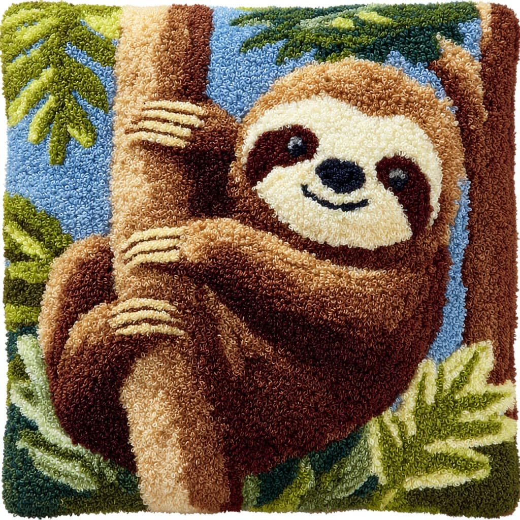 Henypt Latch Hook Cushion Kits, Sloth