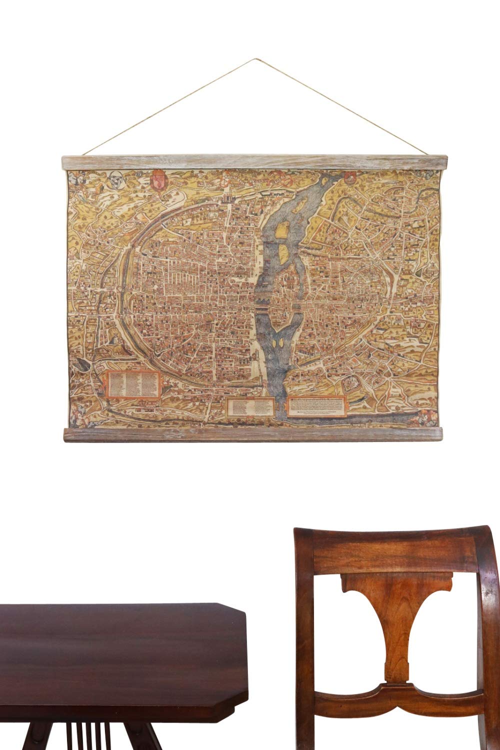 aubaho Mapa histórico 70cm Continente Estilo Antiguo Paris Francia