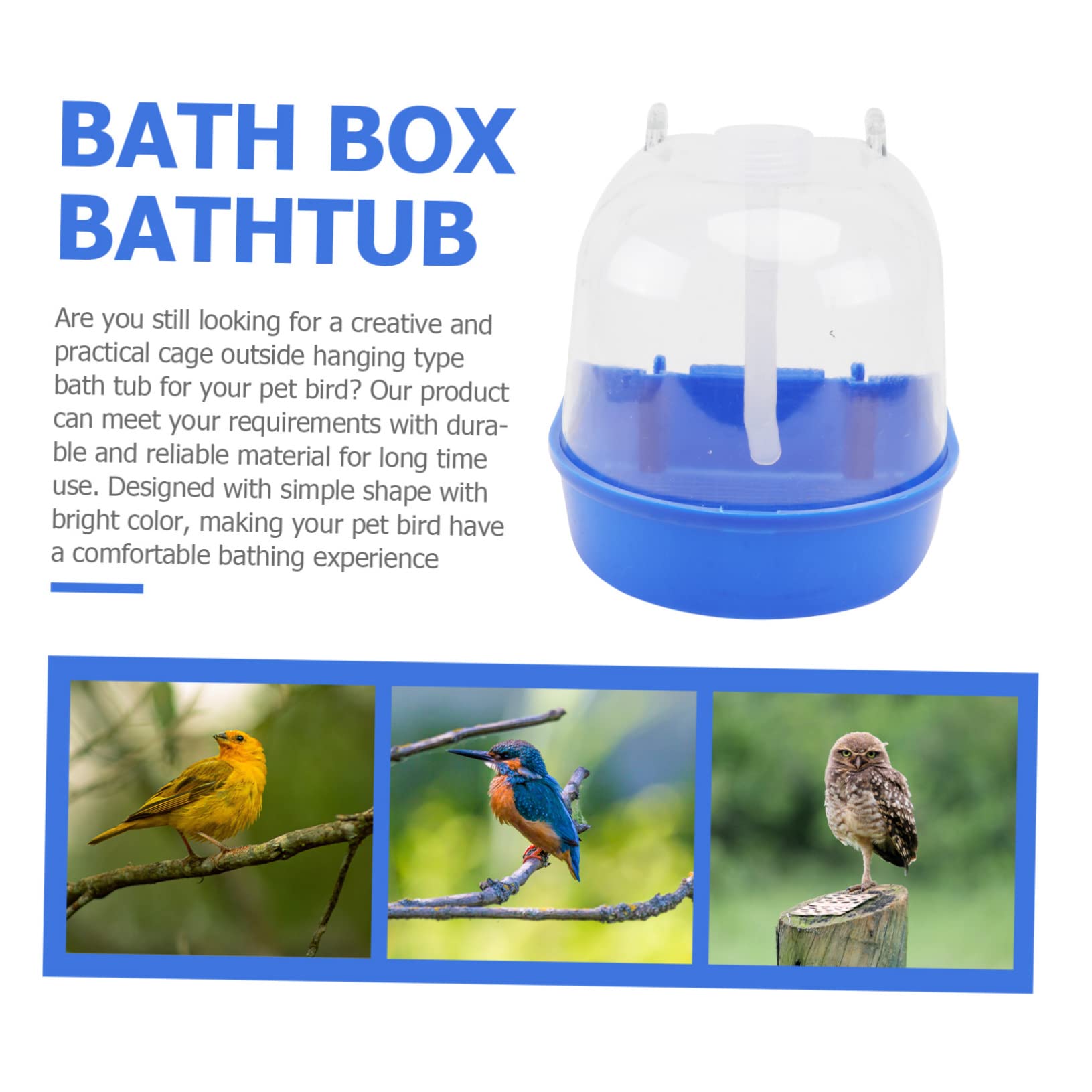 Angoily 2sets Culla per Uccelli con Vasca da Bagno Sospesa Box per Bagni per Piccoli Uccelli Accessori Pratici per Pappagalli e Canarini Materiale Facile da Installare