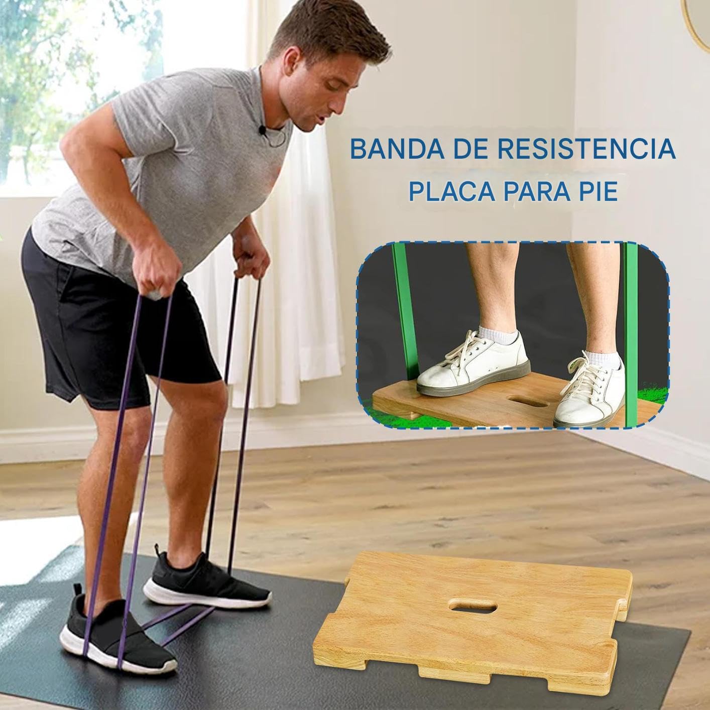 Fußplattform für Widerstandsbänder, Balance-Platte für Knöchelübungen, mit Widerstandsbändern, Trainingszubehör, Stretching, Fitnessstudio, Zuhause, Gleichgewicht, Pilates, Yoga