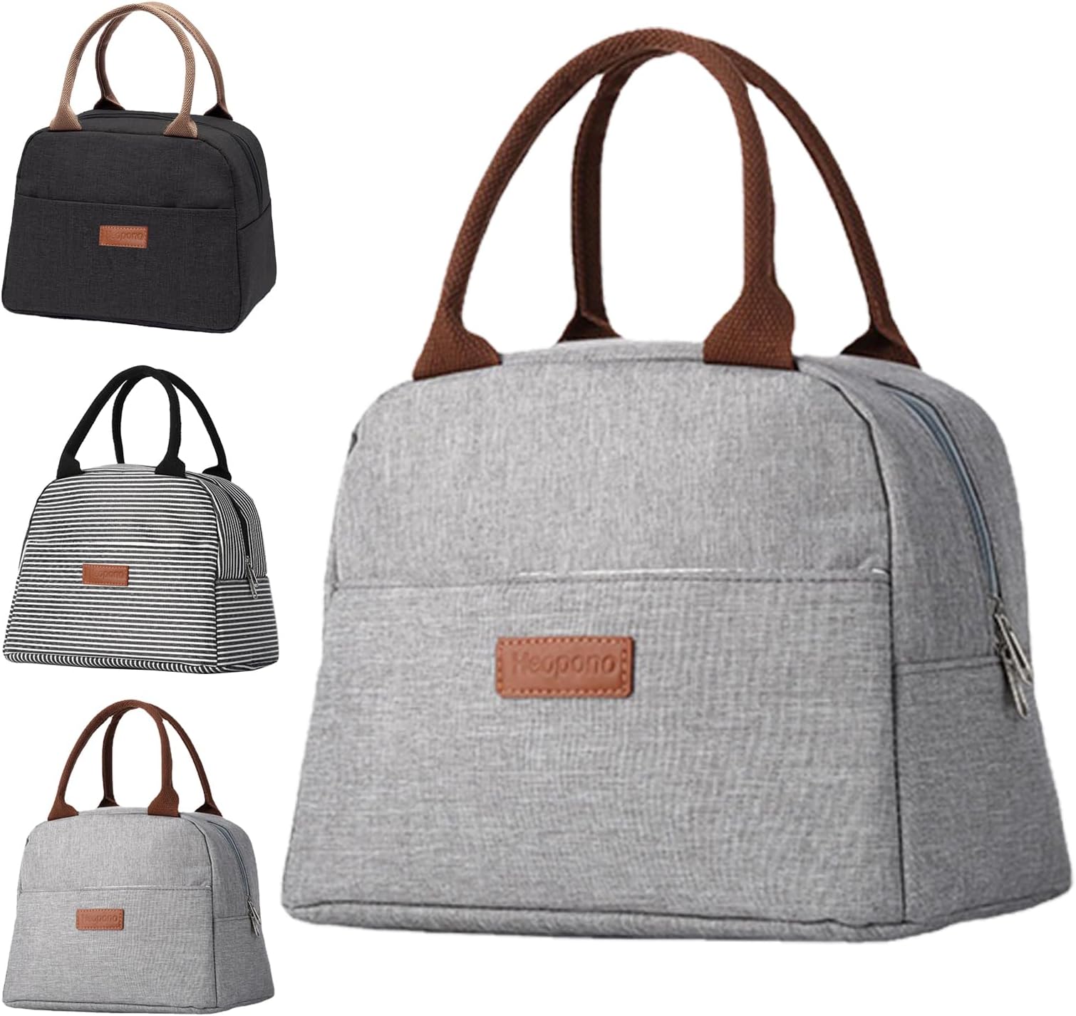 YumLockInsulated Lunch Bag for Men & Women - Spacious Leakproof Cooler Tote - Durable & Reusable Lunchbox for Work, Travel, Outdoors, Grey
