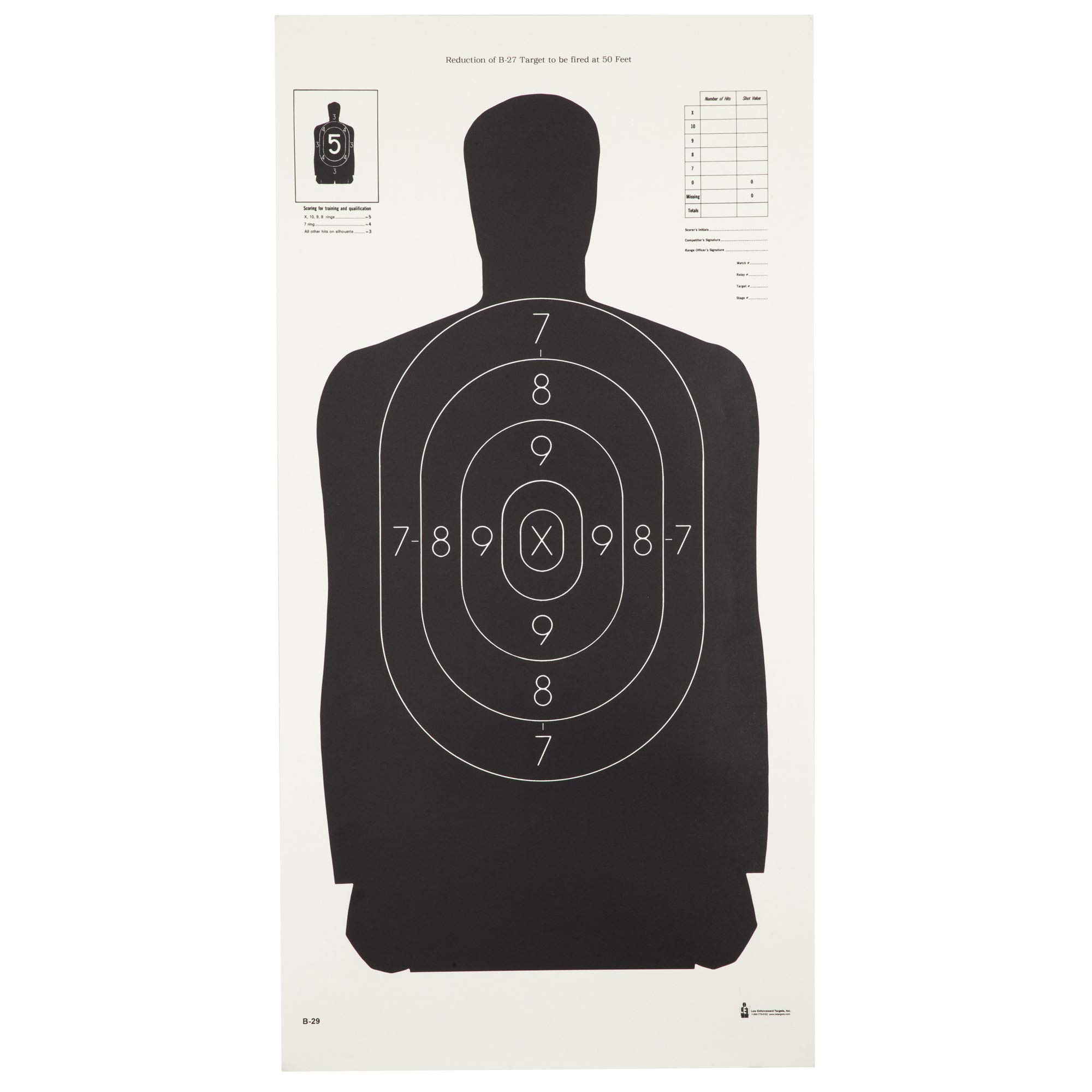 Action Target S-29-100 B-29 Qualification Target Hanging Paper 11.50 X 22