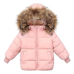 Srkrando Baby Boy Winter Coat Toddler Girl Hooded Puffer Jacket Fur Collar Down Outerwear