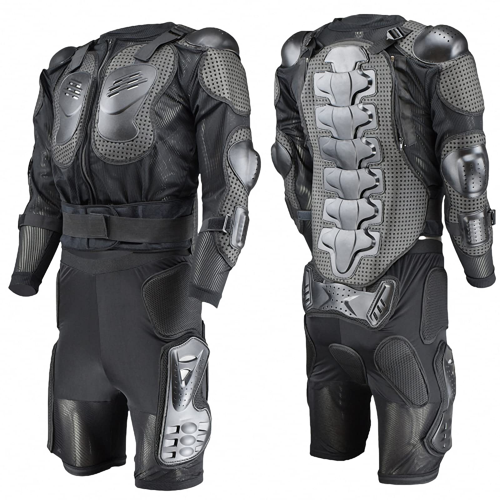 Traje Armadura de Motocicleta de Campo traviesa para Hombre, Pecho + Pantalones,Dorsal Guardia Carrera Corporal,Ropa Protectora de Carreras de Moto/Peto Motocross Enduro
