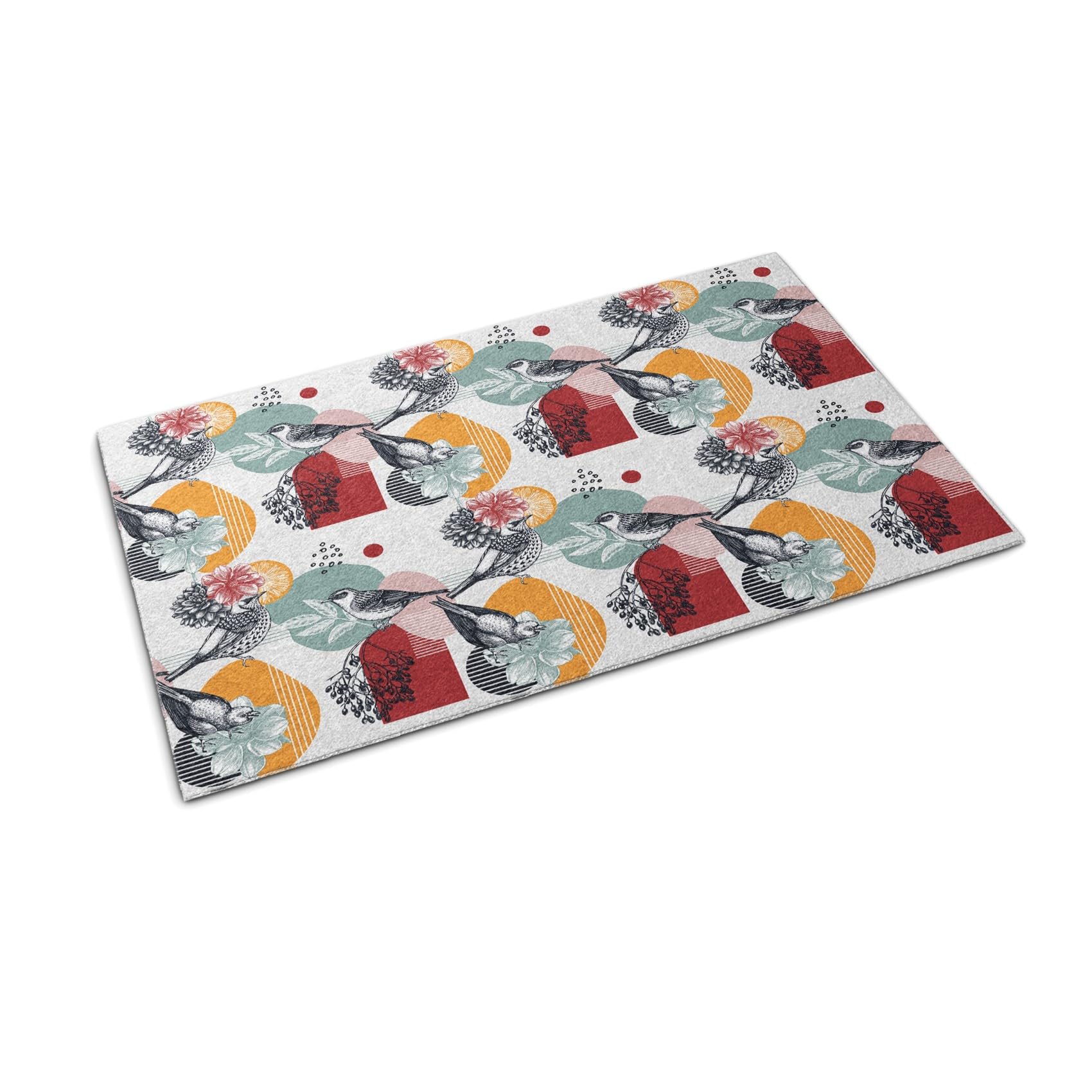 Tapis de propreté anti-saleté Tulup paillasson fleurs 60x40cm