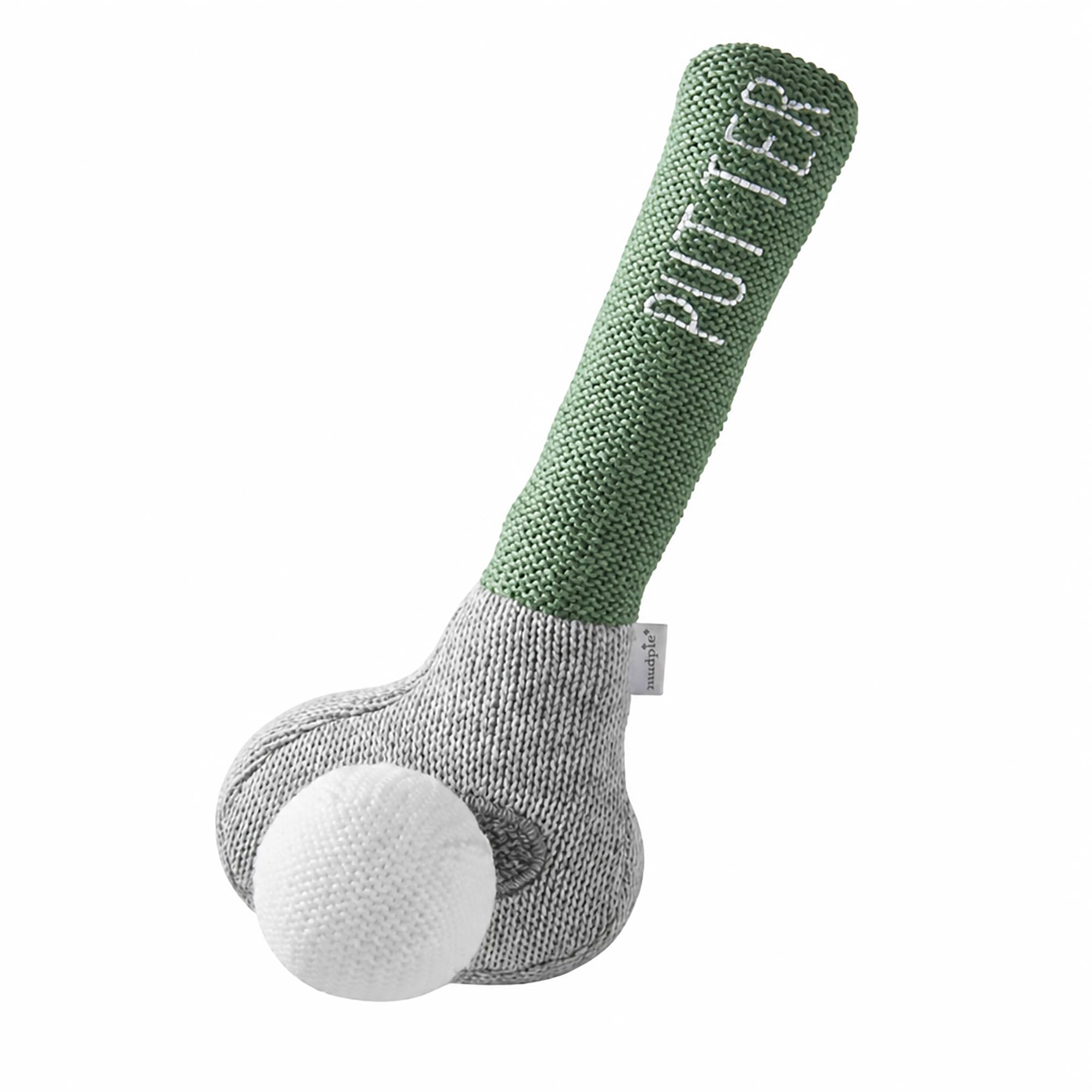 Mud Pie Children's Goft Knit Rattle, Green Putter Club