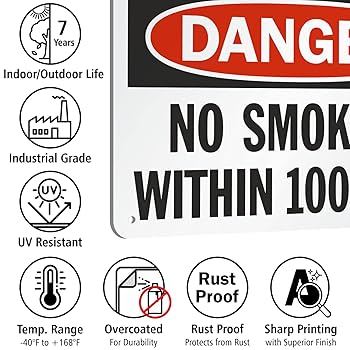 NOMA2.0 サイン入り Amazon.com: SmartSign 7 x 10 inch “Danger - No Smoking