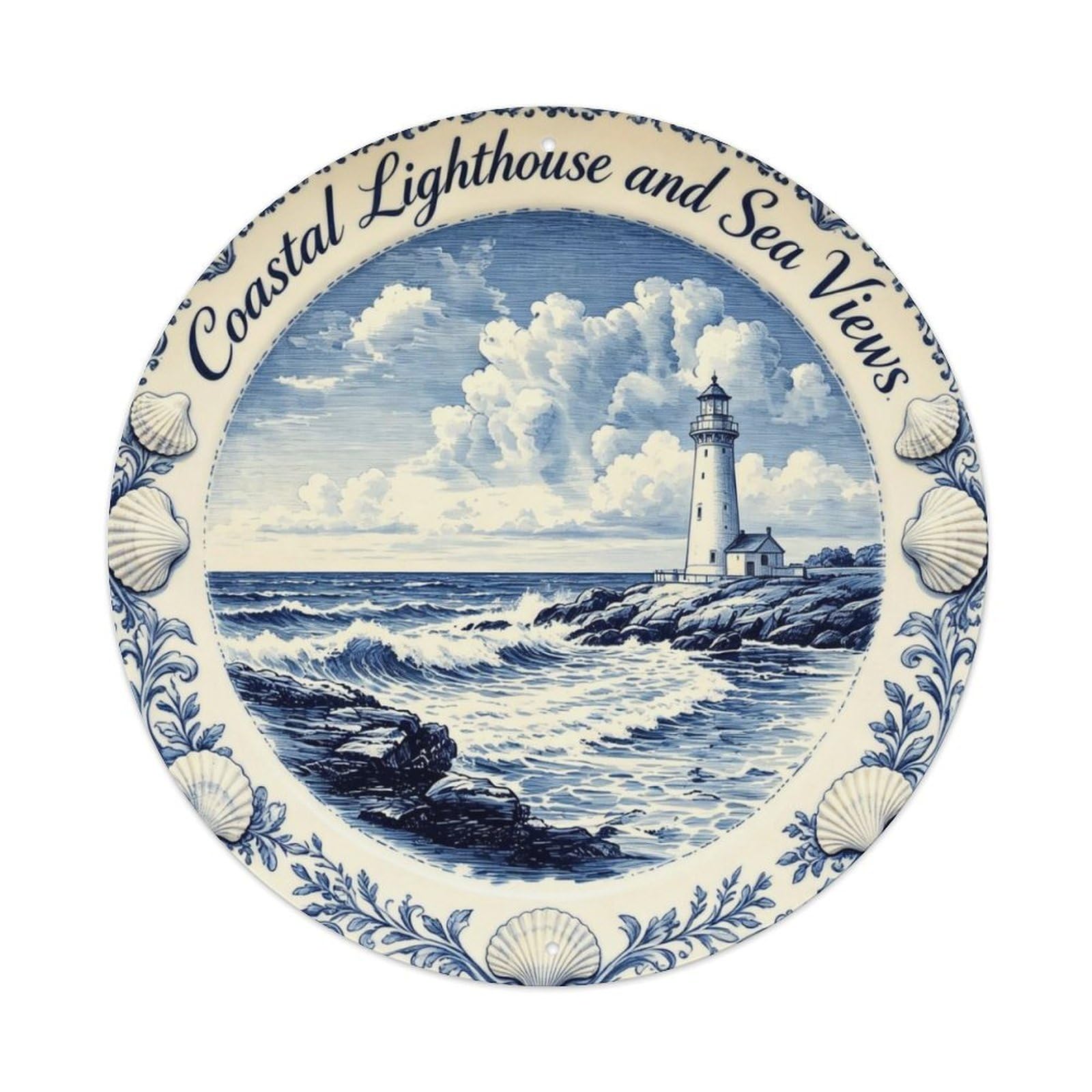 Coastal Lighthouse Serenity Metal Tin Sign Plaque