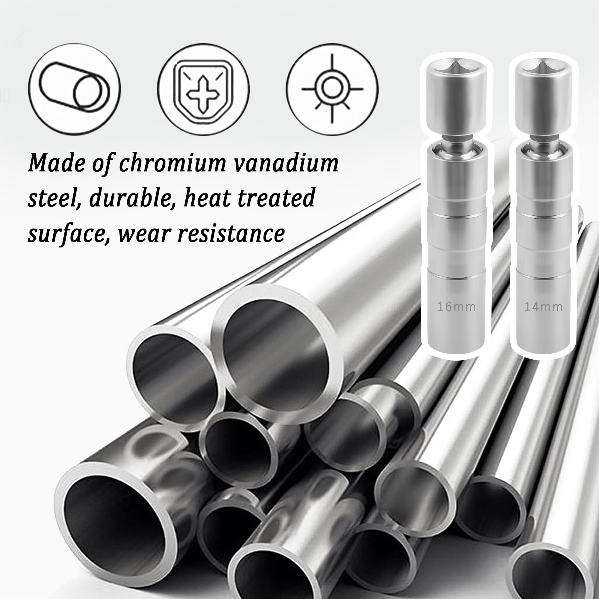 Jeu De 4 Clés à Bougie D'allumage 16/18/21 Mm, Clé à Bougie Universelle