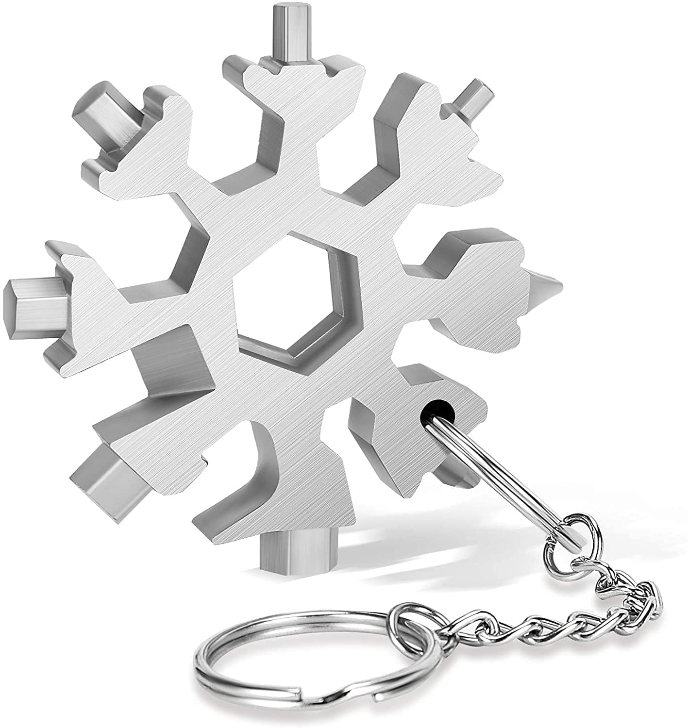 Purabelle 18-in-1 Snowflake Multi-Tool, Bottle Opener, Cutter, Incredible Tool Christmas, Keychain, Portable Handy Multi Tool(Silver) 1