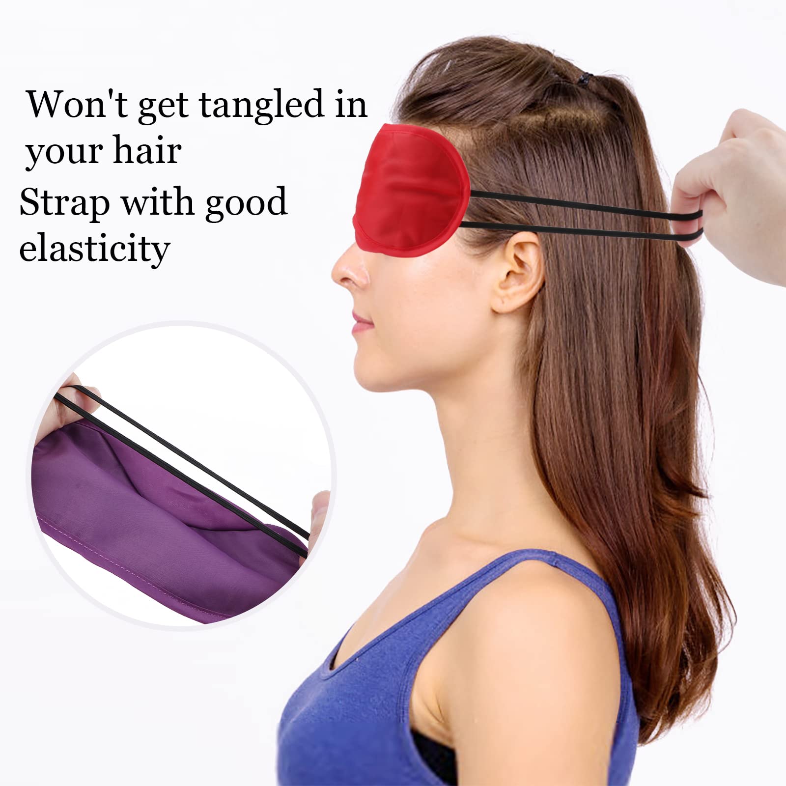 JCKD 4pcs Maschera per dormire in seta leggera, maschera per gli occhi morbida e confortevole, maschera per gli occhi regolabile, adatta ai bambini, da viaggio unisex, maschera per il riposo (4colori