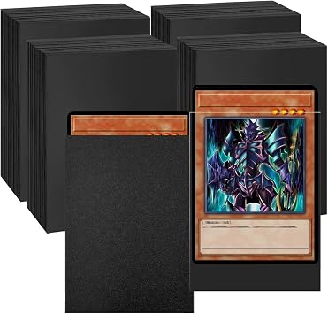 400 Pcs Black Card Sleeves 66 X 91mm, Clear Frosted Penny Sleeves, Perfect Fit Inner Sleeves, Trading Card Sleeves Protector for Pokemon MTG TCG Yugioh Gamegenic Sports Game