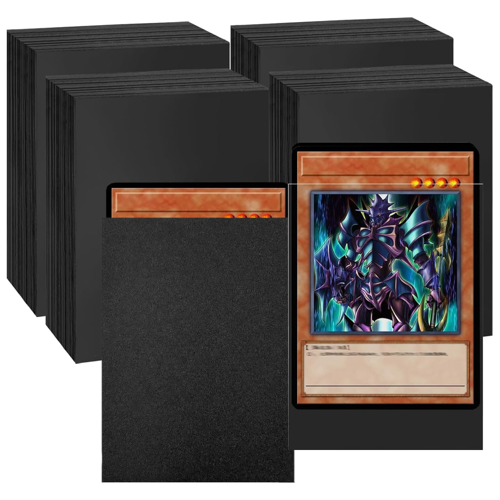 SPOKKI 400 Pcs Black Card Sleeves 66 X 91mm, Clear Frosted Penny Sleeves, Perfect Fit Inner Sleeves, Trading Card Sleeves Protector for Pokemon MTG TCG Yugioh Gamegenic Sports Game