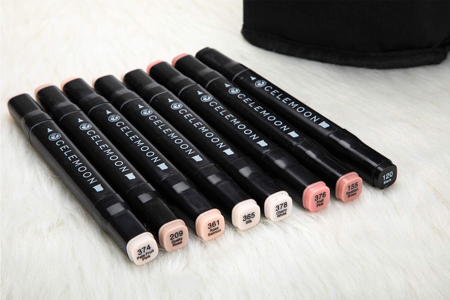 CeleMoon 36 Skin Tone Colors Dual Tip Alcohol Markers Pens, Fine and