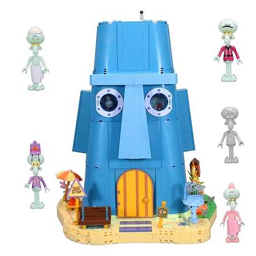 ROLOSO Toy Building Brick Blocks Toys Sets kit Action Figures Pineapple House Patrick Stone Star Home for Boys and Girls Kids Age 2-4, 3-5, 5-7, 8-12 Fans Gift - 1655 pcs