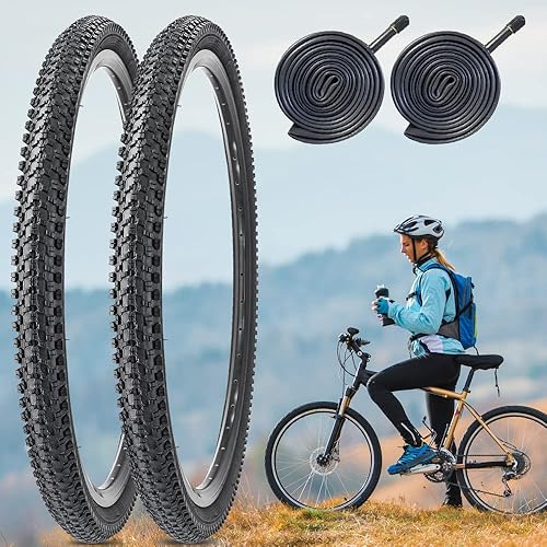Miniatura 7 de Paquete de 2 neumáticos de bicicleta de 24 26 27.5 x 1.95 27.5 29 x 2.125 pulgadas, neumático plegable de repuesto para bicicleta de montaña con
