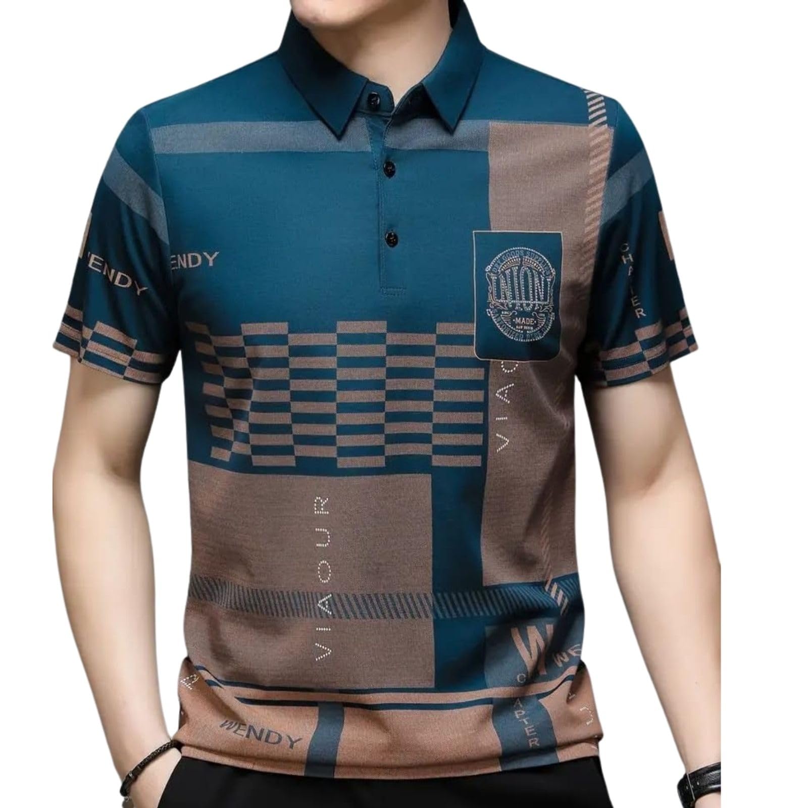 Men's Typography Regular Polo Black Orange meroon Airforce Tshirt