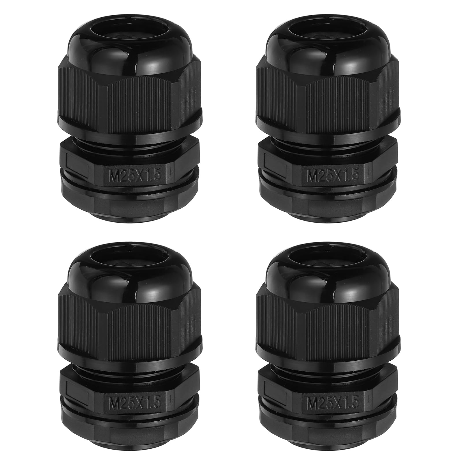 sourcing map 4 Pcs M25 Cable Gland, 5-6mm 2 Wire Holes Waterproof Nylon Joint for Cable Fixing, Wiring, Repairing, Gland Replacement, Electrical Appliances, Black