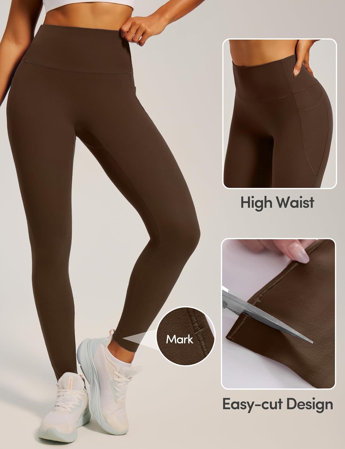 IUGA Invisible Scrunch Butt Lifting Leggings for Women No Front Seam Workout Leggings with Pockets Tummy Control Yoga Pants - Image 5