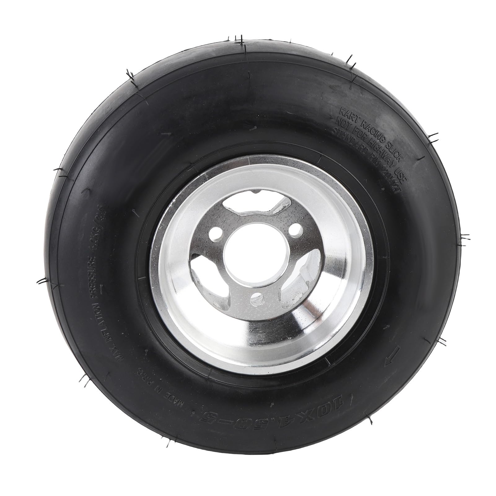 KIMISS Neumático 10x4.50-5 con llanta para ATV, UTV y kart, 4PR sin cámara, antideslizante y resistente a pinchazos, ideal para cortacésped y vehículos todo terreno