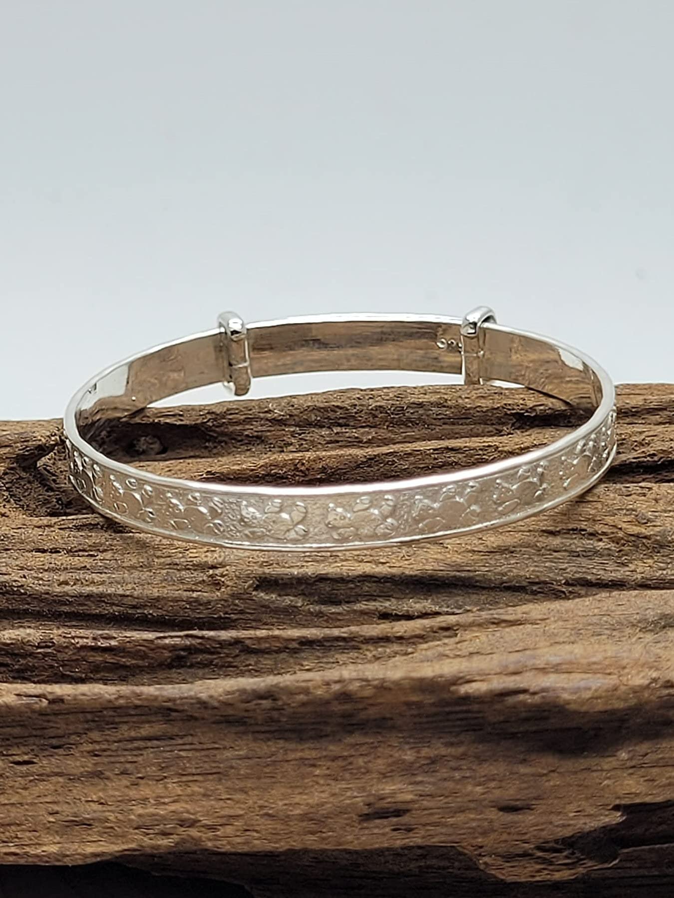 Orsacchiotto inciso espansione/espandibile Medium Baby – Bracciale rigido in argento Sterling 925 – fornito in confezione o cofanetto regalo