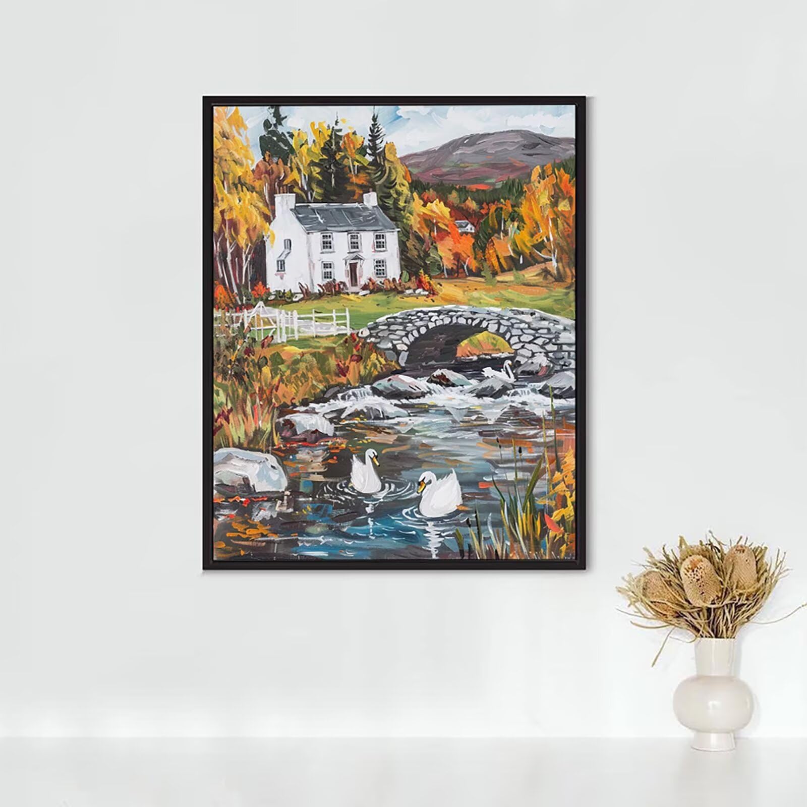 Diamond Painting Paesaggio, Diamond Painting Erwachsene Casa Bastelset, DIY Diamant Malerei Runder Vollbohrer Diamanten Kinder Malerei Stickerei Kreuzstich Dekoration, Geschenk 90 x 120 cm PJY9 5-G