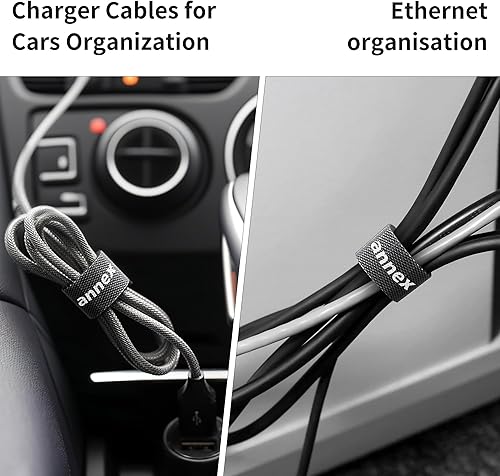 Miniatura 4 de 72 bridas reutilizables correas ordenan los cables desordenados, no más desorden, de larga duración, se pegan firmemente, multiusos, organizadores