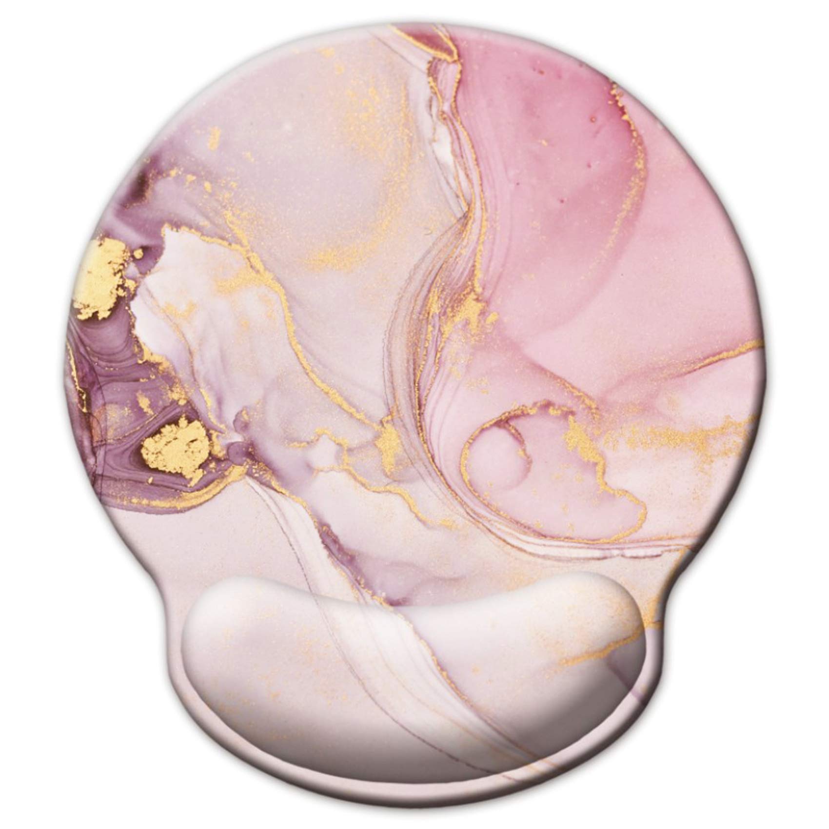 Memory Foam Mousepad with Wrist Support Design Ergonomic Mouse Pad Comfortable Wrist Rest Non-Slip PU Base Mouse Mat (Charming Pink-Foam)