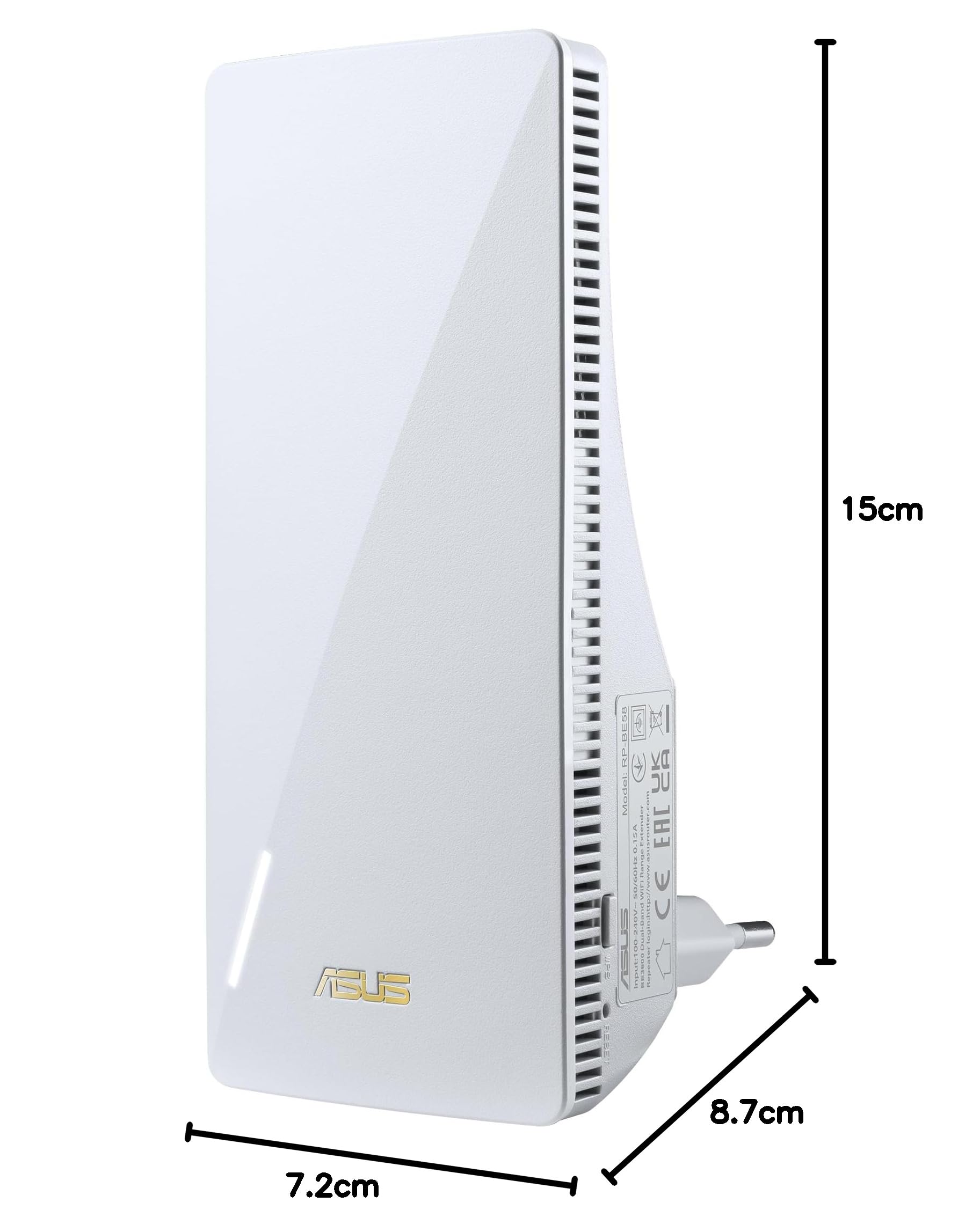 ASUS RP-BE58 BE3600 Dual Band WiFi 7 AiMesh Repeater (Range Extender, bis zu 3.600 Mbps, nahtloses Mesh-WiFi, einfache Einrichtung per App)