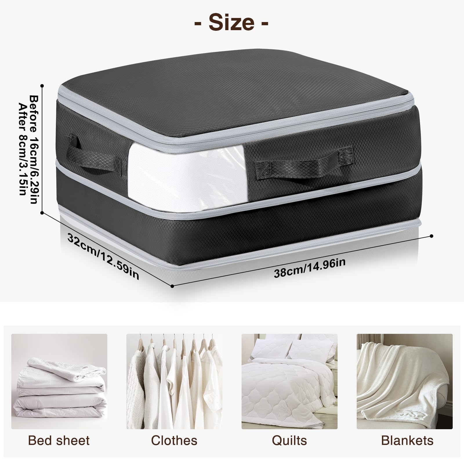 Homsorout Space Saving Compression Organisers, Set of 6 - Image 2