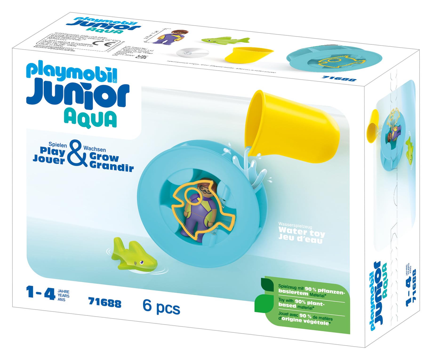 PLAYMOBIL 71688 JUNIOR AQUA: Water Wheel with Baby Shark, Multicolor - Image 2
