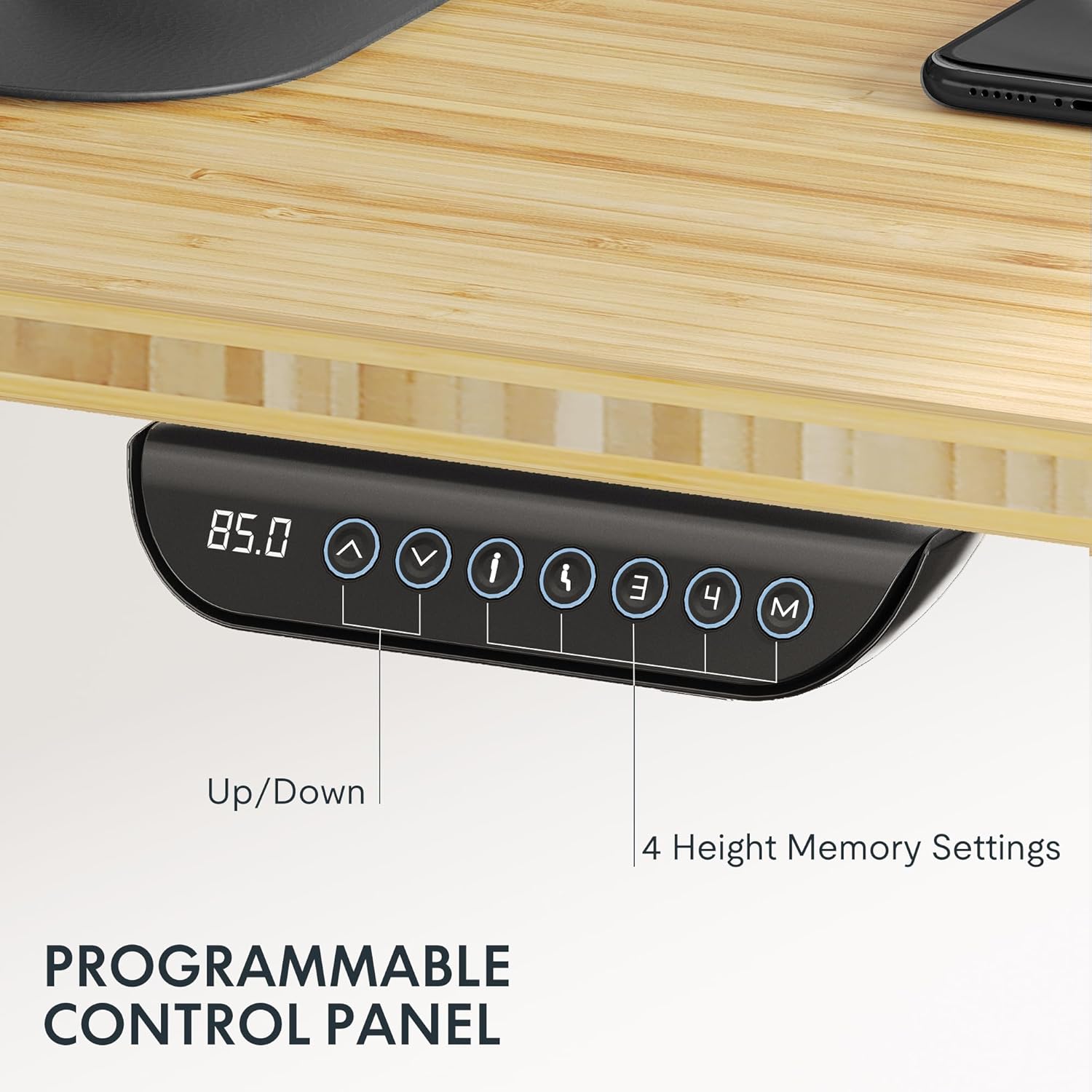 FLEXISPOT E6 MAX Bamboo Dual Motor 3 Stages Standing Desk 78x30 Inch Whole-Piece Board Electric Height Adjustable Stand Up Desk 150KG Load Capacity(Black Frame + Bamboo Desktop) 78"x30" Whole-piece Black Frame+ Bamboo Top